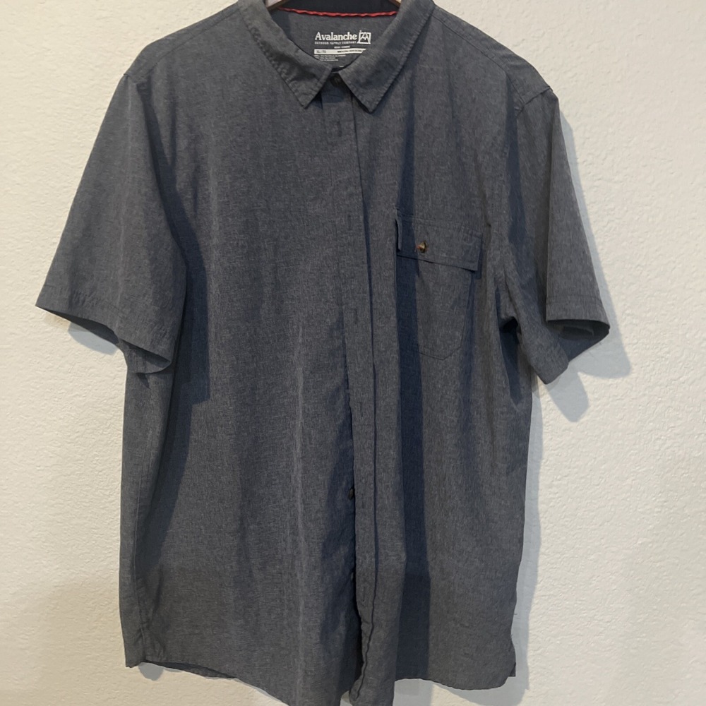 AVALANCHE Men's BLUE Short Sleeve Shirt 4-Way Stretch Outdoor EXTRA LARGE